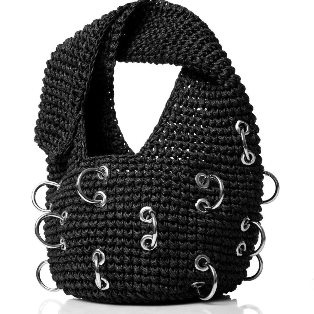 NEW LADO BOKUCHAVA PIERCED EIGHT HANDBAG MINI BLACK